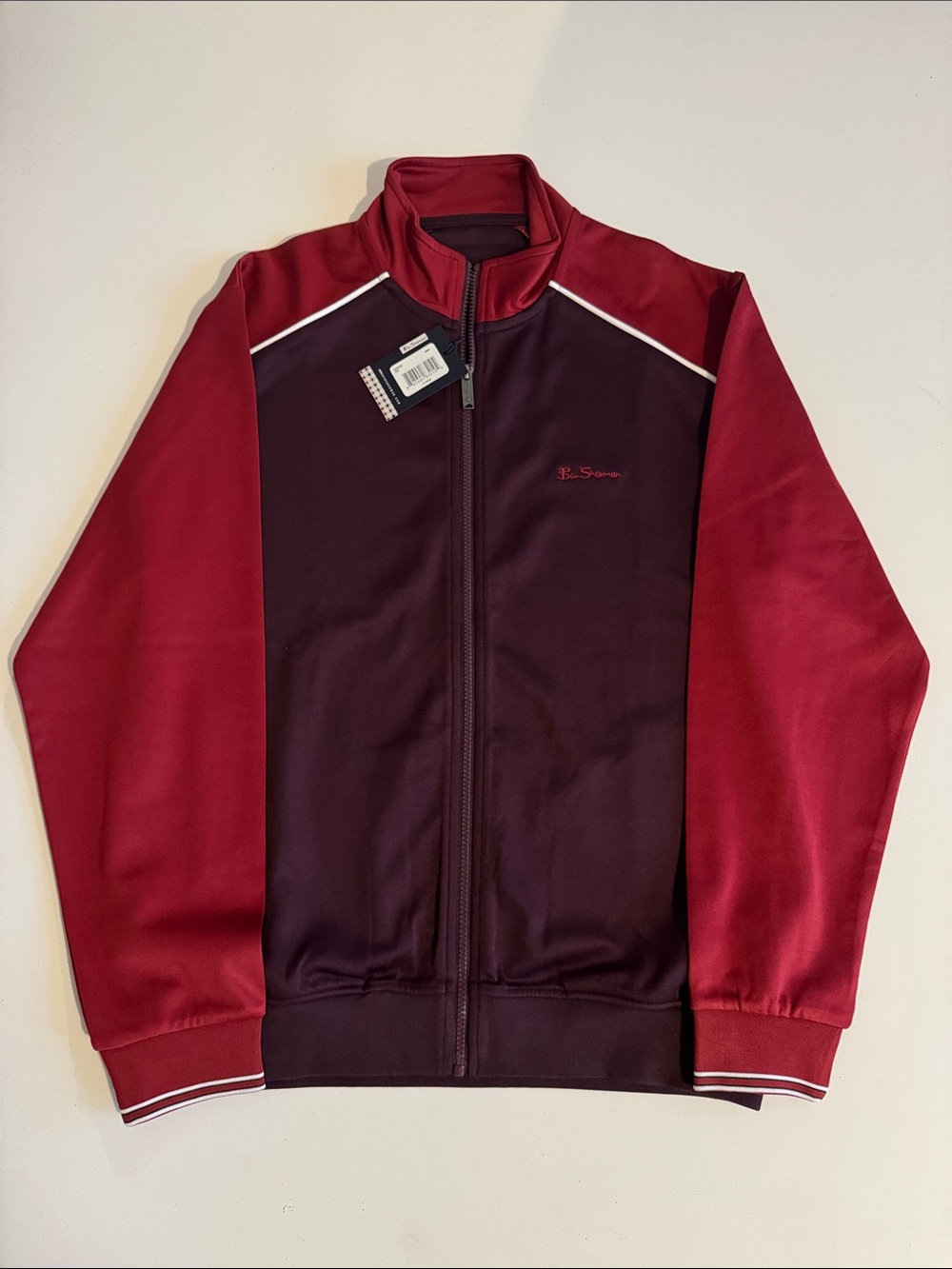 Ben Sherman Two-Tone Burgundy and Deep Red Track Jacket